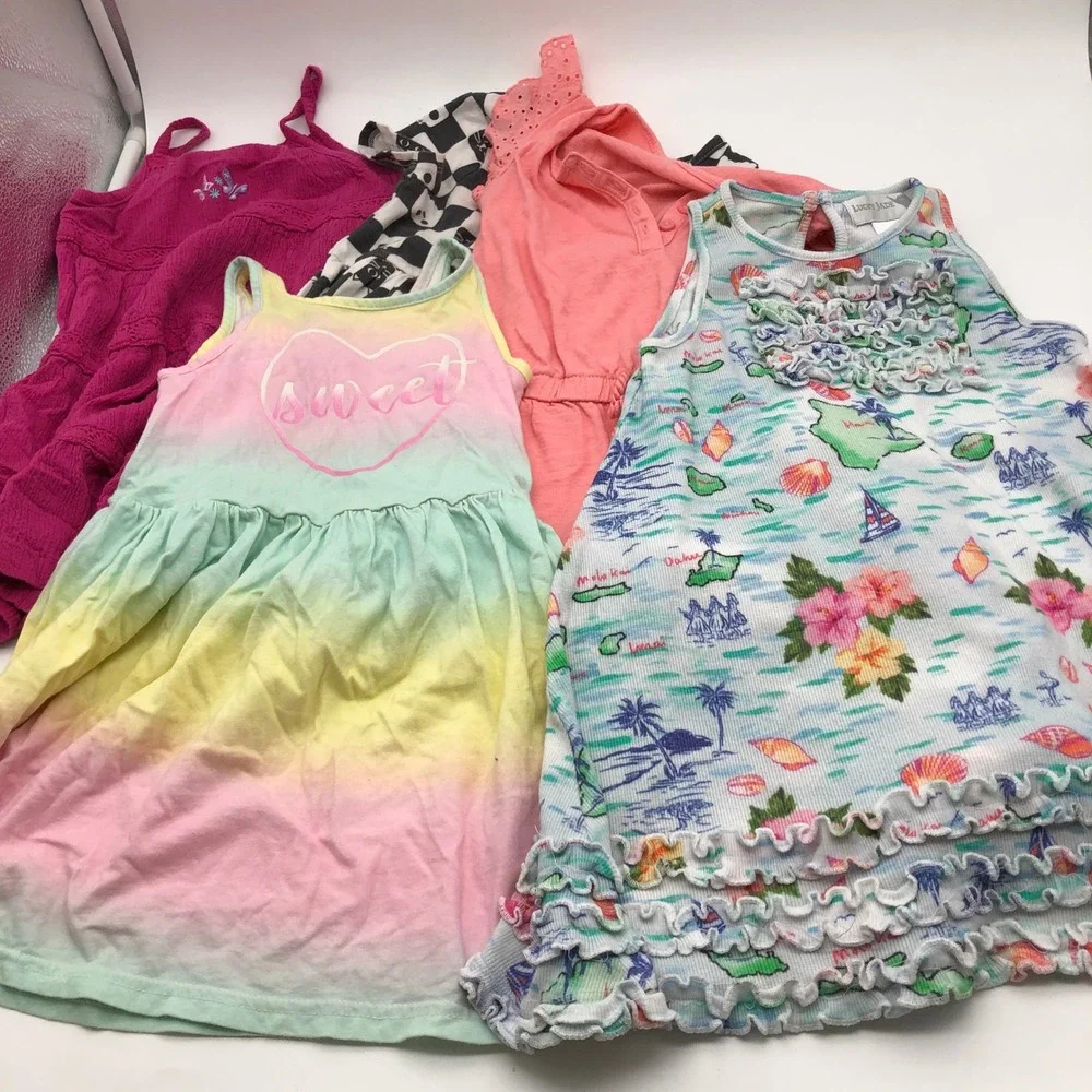 Girls 3T Spring Summer Dresses BUNDLE Bloomers Tank‎ Dress Sleeveless Floral